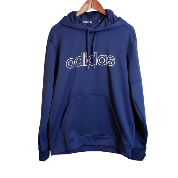 adidas Other - Adidas Climawarm Mens Activewear Hoodie Size L Blue Pullover Long sleeve Logo